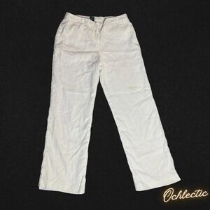 Vintage White Ralph Lauren cotton trousers with a relaxed fit